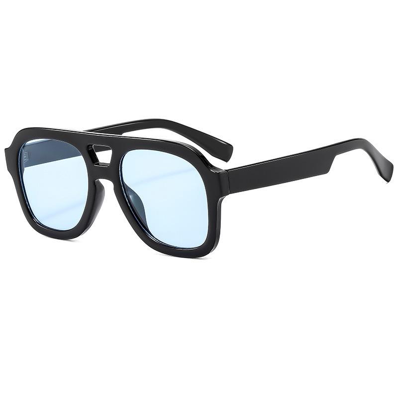 New fashion trend retro double beam large frame square sunglasses sunglasses