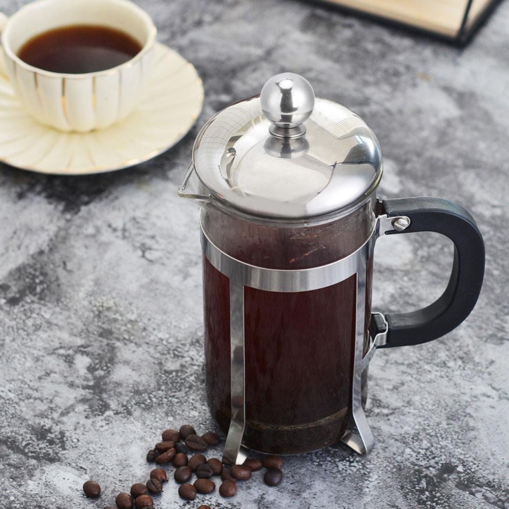 Glass Body High Temperature Resistant Press Filter Coffee Maker Coffee Pot for Household Use600ml