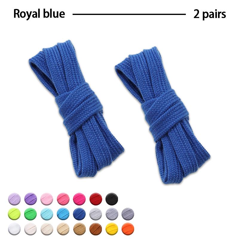 2Pair Flat Cotton Shoelaces Wide Sneaker Replacement Shoe Laces Classic Colored Shoelaces 80/100/120/140/160cm Unisex Shoestring
