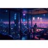 1pc frameless Cyberpunk Night City Landscape Poster Future Neon Lights Bar Design Canvas Wall Art for Living Room Home Decor