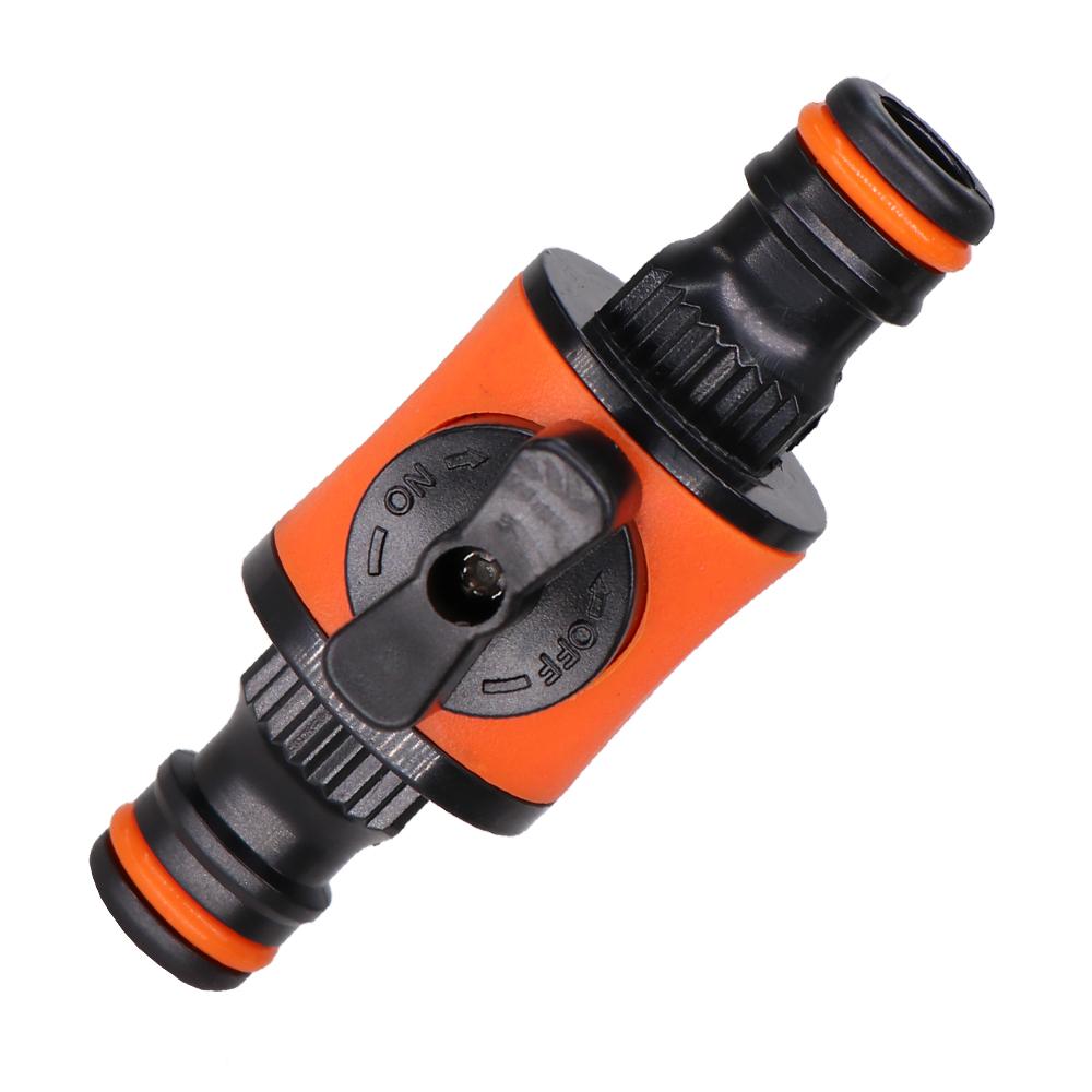 2PCS 16MM Equal Garden Hose Shut Off Valve Fitting Plastic Tubing Tap Adapter Quick Joint for Watering Irrigation Car Wash