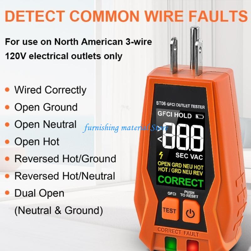 Y5GD GFCI Outlet Tester Receptacle Tester for GFCI Electrical Outlets Plug Tester