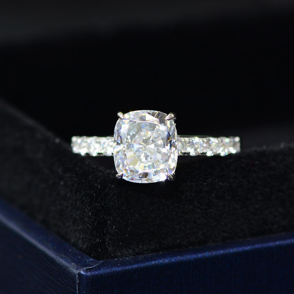 Tancise Bijoux Engrais Bague Carrée Argent 925 Importé 8*9mm Chehua Bague Ronde Pointue.