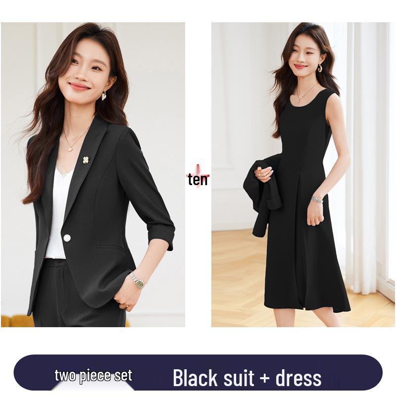 Women's Seven-Sleeve Professional Suit Set - Spring Fashion Formal Dress for Work and Interviews