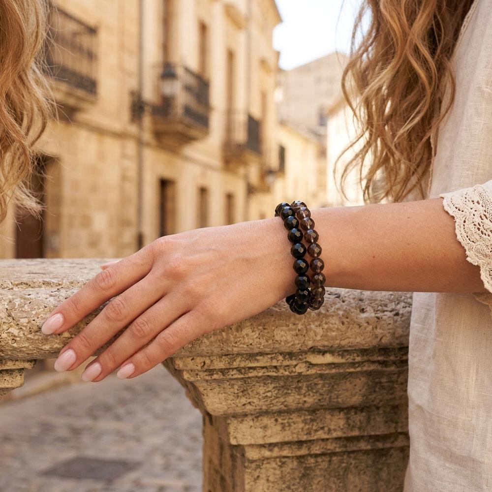 European Light Luxury Retro Tiger Eye Stone Multi-color Stackable Bracelet - Elegant and Versatile Hand Jewelry