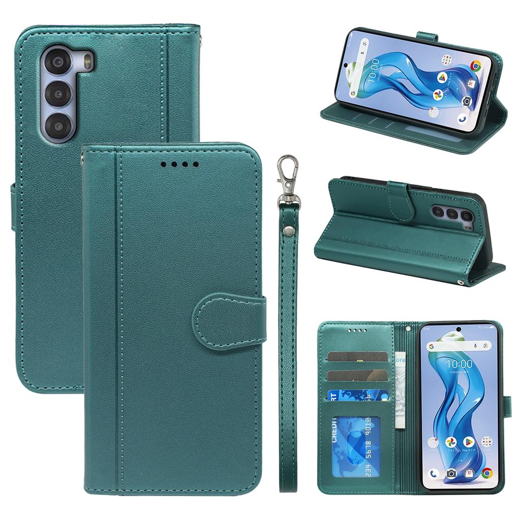 For ZTE nubia S 5G A403ZT Wallet Case Magnetic Snap Leather Phone Cover with Strap