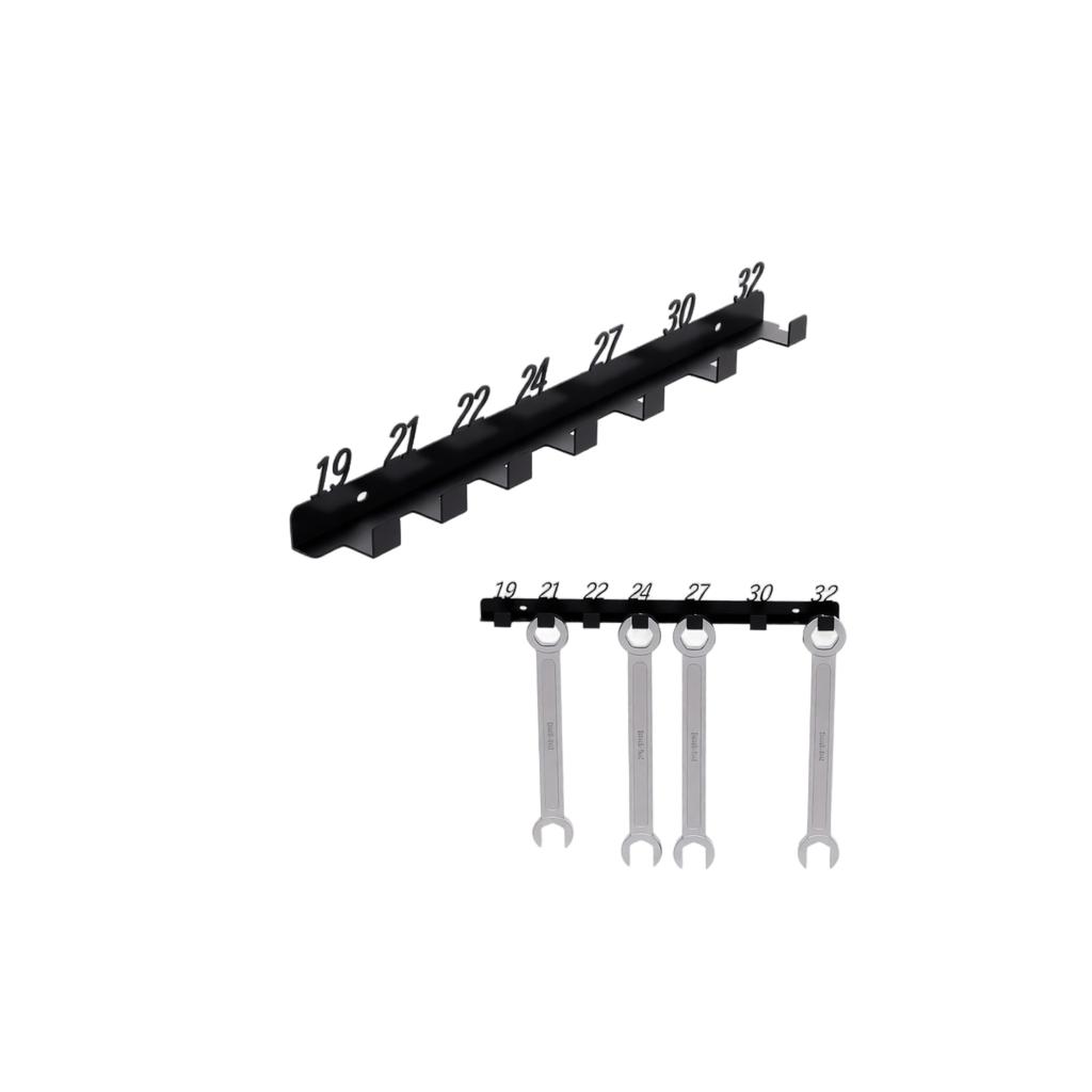 Wall Mounted Wrench Organizer Rack with Numbered Hooks Tool Storage Holder for Home Garage Workshop Tool Hanging and Easy Access