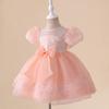 Baby Girls Princess Dress Bow Puff Sleeve Tulle Gown Party Dance Performance