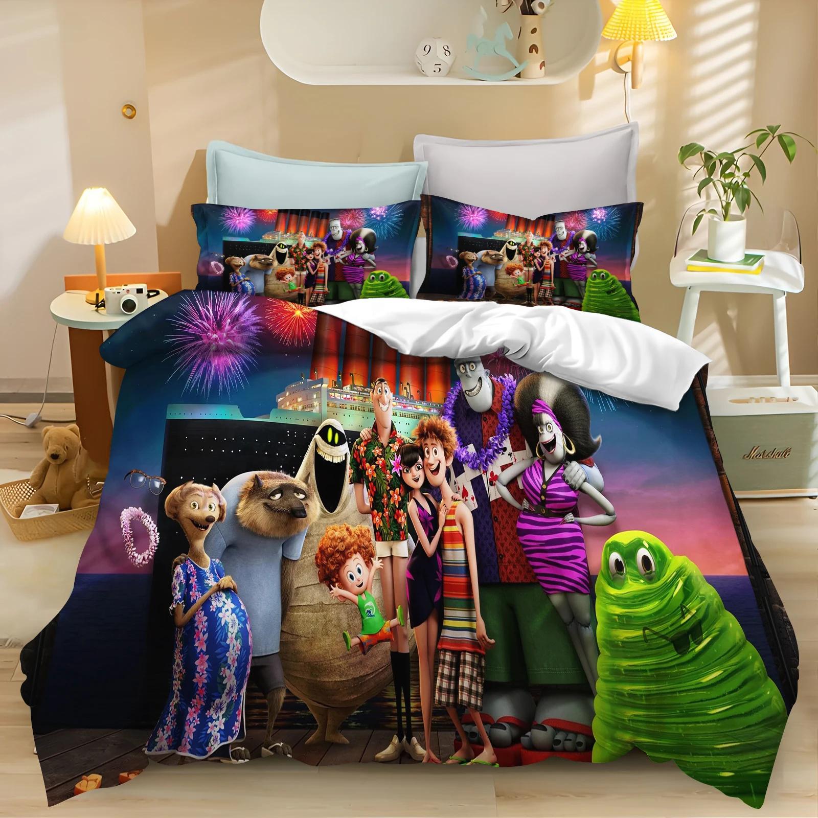 Ensemble de literie de film d'anime, Ensemble de housse de couette dessin animé pour garçons, Housse de couette en microfibre pour enfants, garçons, filles 70x133cm 2pcs