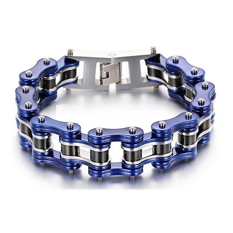 Punk Pulseiras e Braceletes Laranja de Bicicleta para Homem Preto Corrente de Motocicleta Pulseira Homem Mulher Aço Inoxidável Joias de Pulso Biker