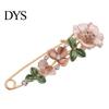 Cardigan Brooch Pin 3D Flower Decor Scarf with Rhinestone Stable Lock Inlay Thick Anti-exposure Suits Coats Sweaters Shawl Buckle