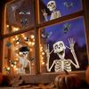 4Pcs Removable Bat Skeleton Static Stickers Non-Adhesive Static Window Decals Haunted House