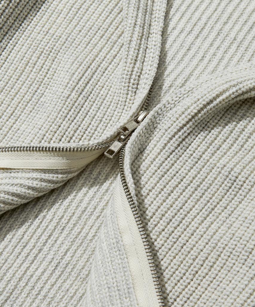 GLW Oversized Hajji Two-Way Hooded Zip-Up Knit Oatmeal