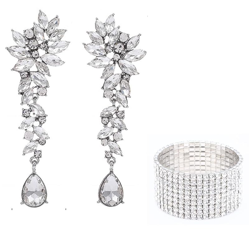 

[VanFROSTED] Earrings fitness competition crystal competition stage stage body wedding vest marriage Japan ballroom dance flower muscle training