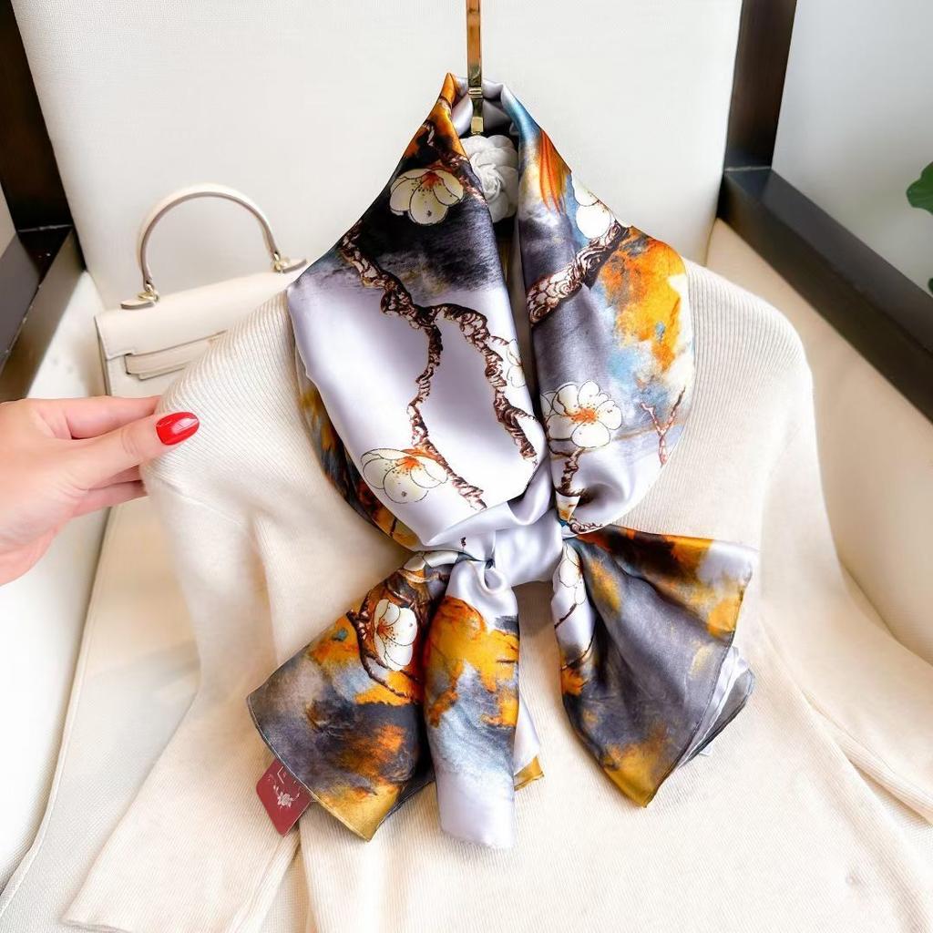 Women's New Style with Shirts In Autumn and Winter  Fashionable and Versatile Silk  Light Luxury Gift for Mother Scarf