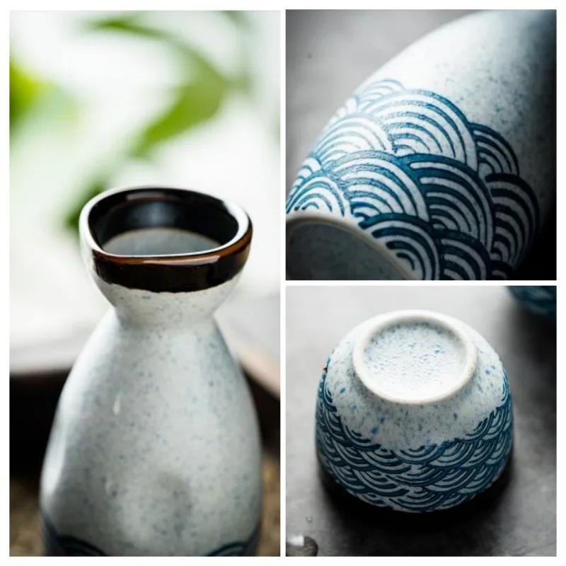 Japonská džbán na saké Vinný pohár Keramické sady na saké Domácí Čínský ohřívač vína Baijiu Nástroj pro nalévání Dárky na kolaudaci