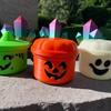 Yousheng Mini Halloween Candy Bucket Spooky Ghost Pumpkin Candy Bucket Plastic Candy Bowls with Lid And Handle for Trick or Treat Halloween Party