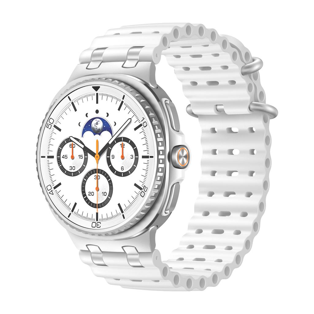 Ocean Band for Samsung Galaxy Watch 8 Strap 40mm 44mm Sport Silicone Bracelet for Galaxy Watch 8 Classic 46mm Metal Connector