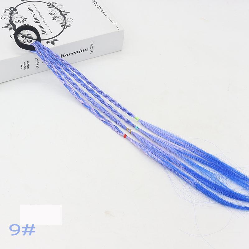 Colorful Gradient Braided Hair Accessories for Little Girls - Hand-woven DIY Hair Rings and Wigs