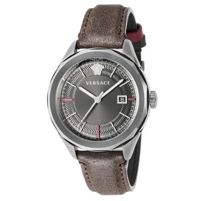 Uhr GLAZE Graues Zifferblatt Edelstahl Saphirglas Quarz 43MM Schweizer Uhr VERA00418 Braun Herren [Artikel]