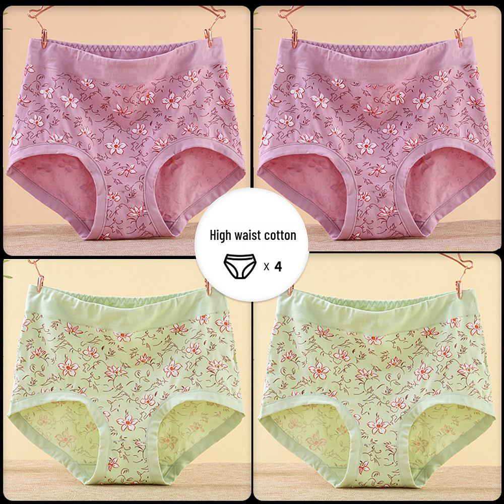 Mom’s Style Cotton High-Waisted Plus Size Briefs for Women