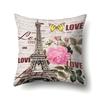 Polyester Pillowcase Automobile Decoration Retro Print Pillowcase Waist Cushion Cover Tower Bedside Cushion Cover