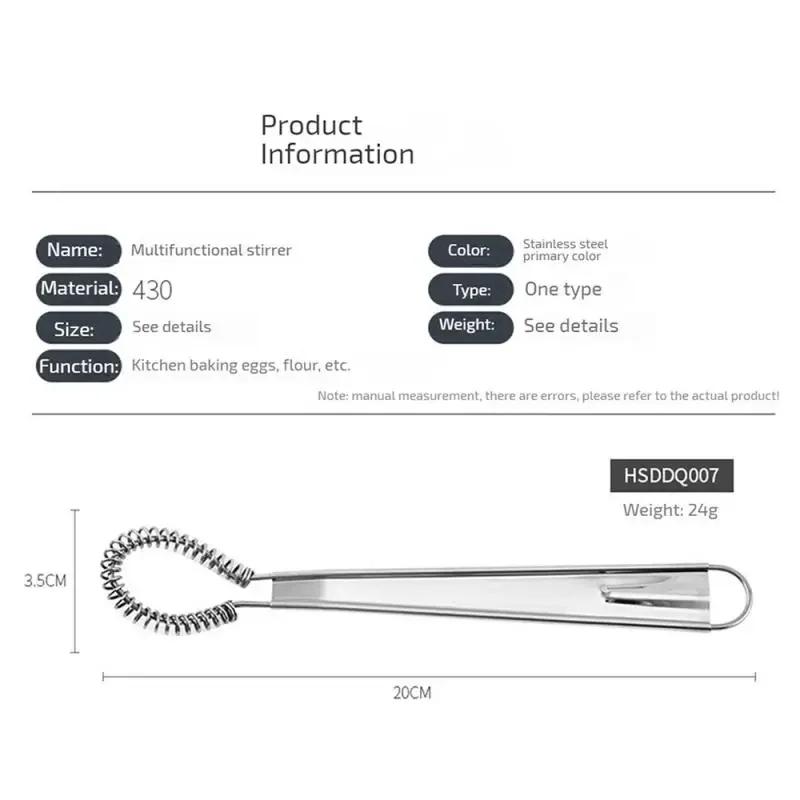 1Pc Stainless Steel Whisk Spring Hand Mixer Spoon Kitchen Eggs Sauces Honey Cream Mixing Kitchen Gadgets Cooking Tools New