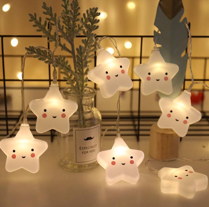 LED Smiling Star Cloud String Lights for Kids' Bedroom & Tent Decoration