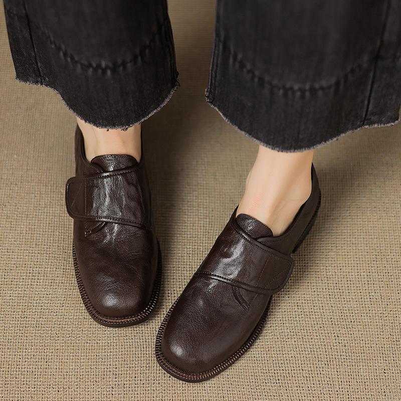 Fashion 2025 New Fashion Genuine Leather Women Pumps Shoes Spring Mid Heels Shoes Round Toe Casual Woman Office Loafers Ladies 34-40