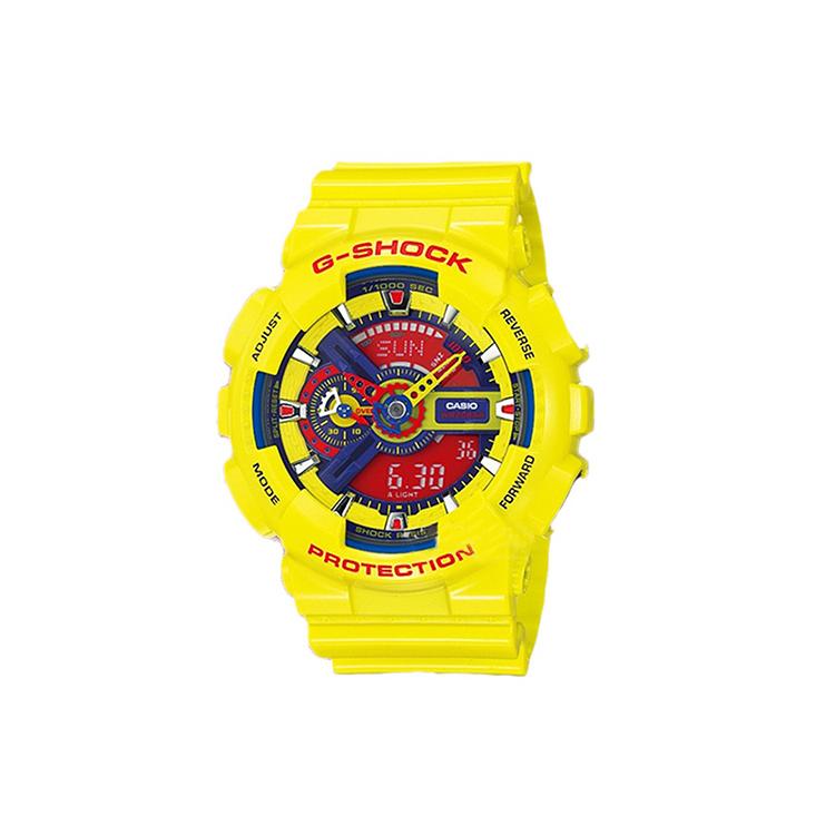 

CASIO Men Liquid Crystal/Analog Dual Display Series 44mm Watch GA-110A-9A GA-110A-9A Yellow Strap