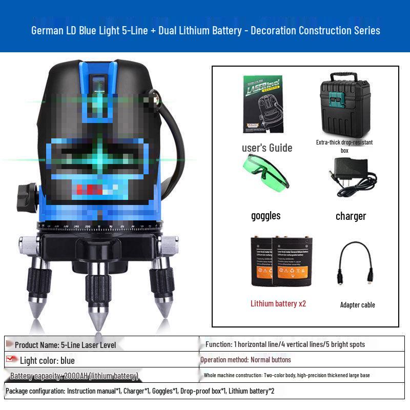 High-Precision Outdoor Green & Blue Light Laser Level Projector