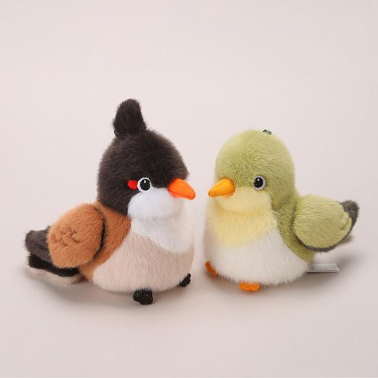 Magnetic Canary Plush Toy 13cm Realistic Finch Bird Lovely Bird Series Figurine Soft Stuffed Animal for Kids Collectors