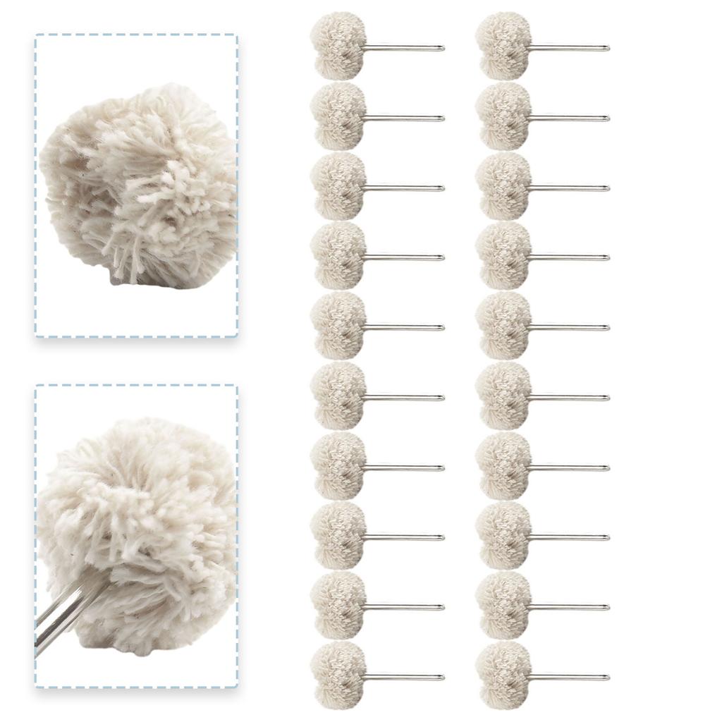 Rotary Tool Wool Polishing Accessories 20pcs for Grinding Buffing Metal Plastic Jewelry Jade Gem Olives Walnut Amber Stone