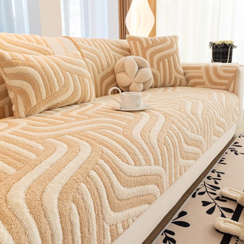 

Утолщенный плюшевый чехол для дивана, ткань, полотенце, легкая роскошь, противоскользящий, осенне-зимний стиль, подушка для дивана, минималистичный и универсальный 70x70cm хаки