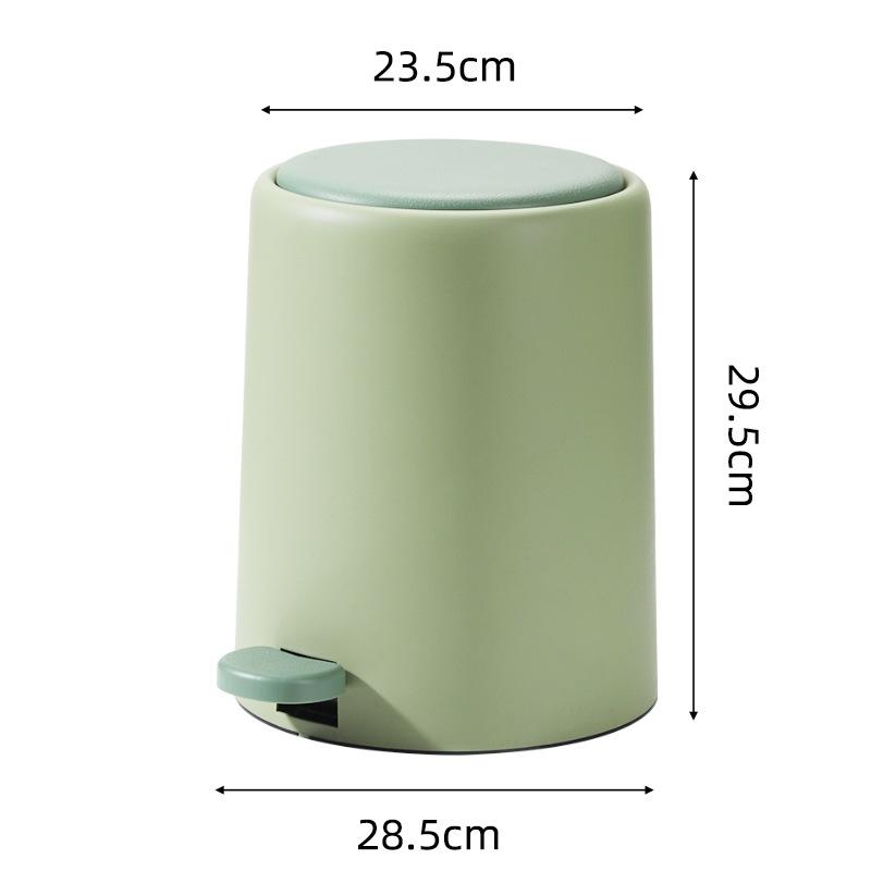

8L Treadle Wastebasket Plastic with Lid Recycle Bin Solid Color Diy Trash Kitchen Living Room Bathroom Trash Can Household Items 8L