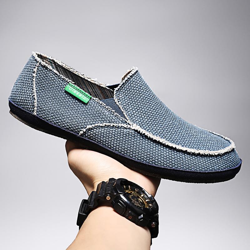 

Мужские дышащие повседневные парусиновые туфли-слайды, удобные мокасины без застежек, мягкие пенни-лоферы для мужчин, легкие туфли для вождения, размеры 39-48 39 синий