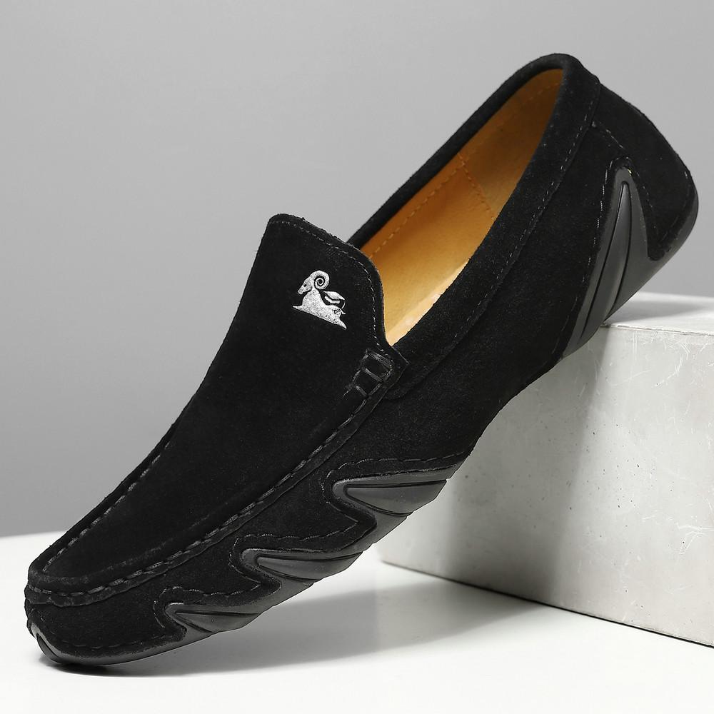 Large size Doudou shoes genuine leather Korean version trendy versatile casual shoes lazy octopus one-pedal driving shoes