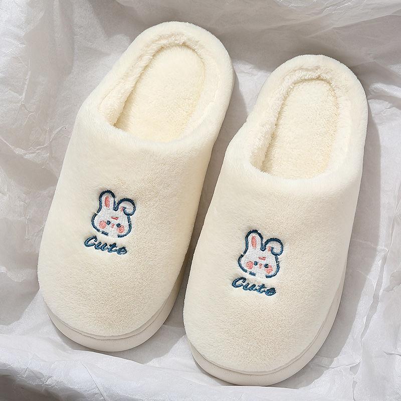 Cotton slippers autumn and winter new indoor home non-slip thick-soled breathable plush warm couple cotton shoes
