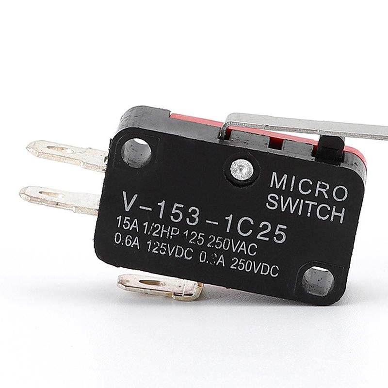 5Pcs V-153-1C25 Micro Switch 16A 250Vac Spdt Momentary Travel Limit Switch 1No1Nc Lever Roller