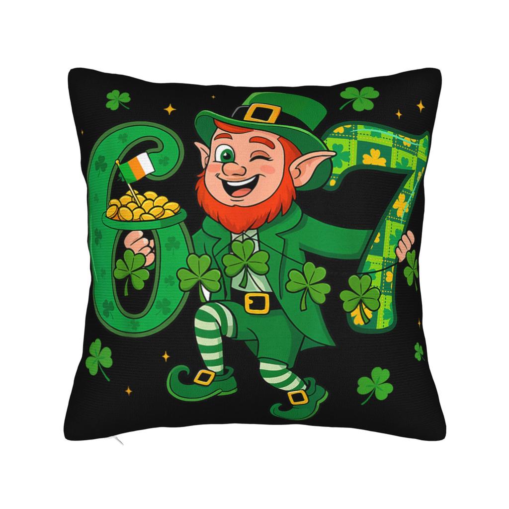 Pillow Cover Funny Meme 6-7 Shamrock Six Seven 6 7 St Patricks Day 67 Cute Funny Pillow Case For Sofa Car Home Decor Pillowcases