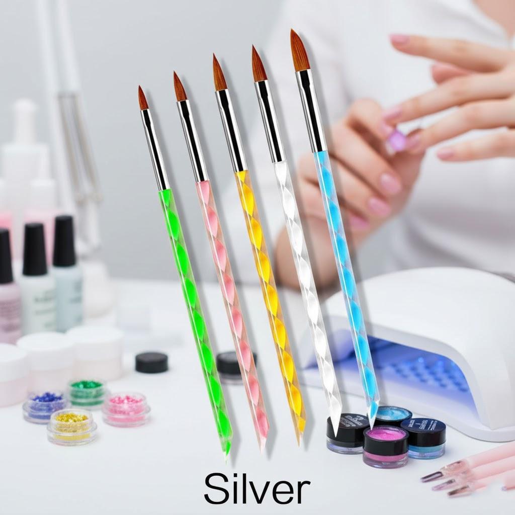 

5Pcs Professional Acrylic Liquid Nail Art Kit UV Gel Acrylic Powder Nail Brush Manicure DIY Tools for Beautiful Nails