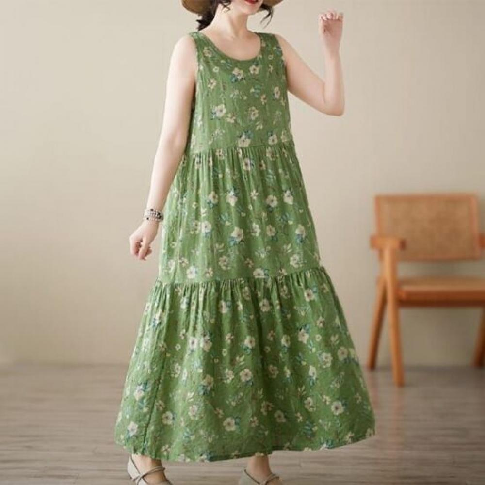 Navava Women Flower Sleeveless Long Dress No914