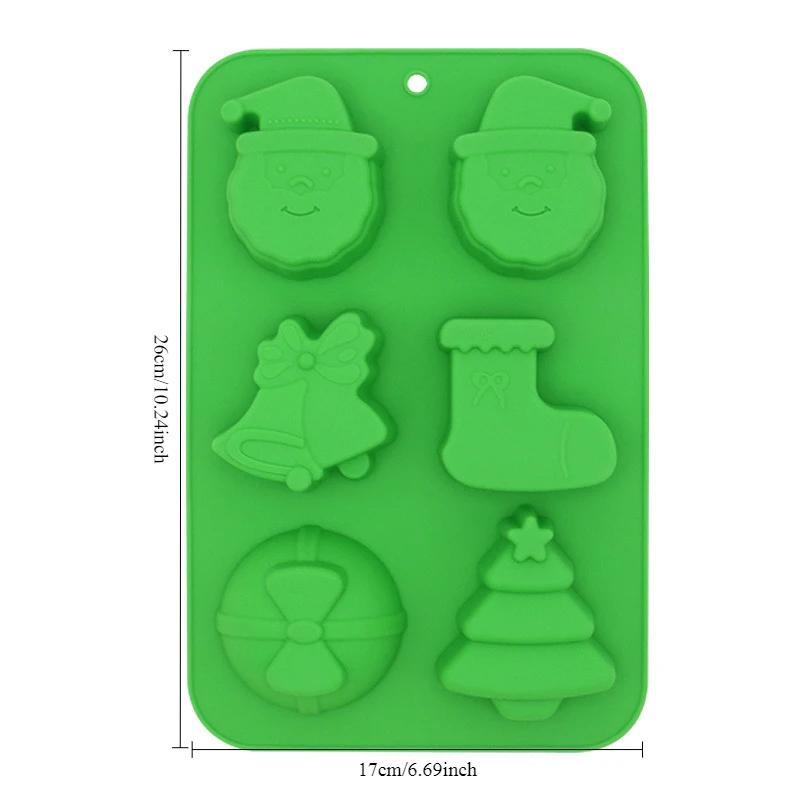 Christmas Silicone Baking Molds Food-Grade Tree Gingerbread Santa Shape Cake Chocolate Mousse Mould Non-Stick DIY Holiday Tools