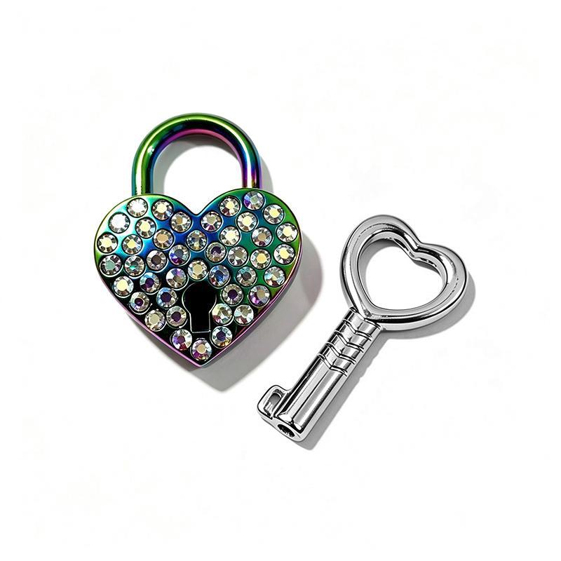 Compact Mini Wooden Jewelry Box with Love Wish Keyed Padlock Heart Shaped Lock for Rings Earrings Travel Girls Gift
