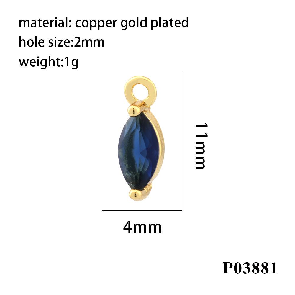18K Gold-Plated Zircon Marquise Pendant DIY Jewelry Materials