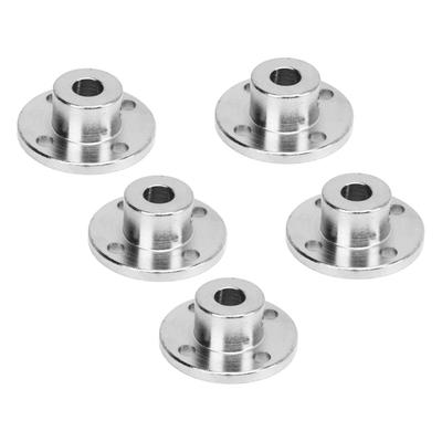 5Pcs Silver Flange Coupling Connector Kit 7mm Inner Diameter Steel Guide Shaft Support Coupler