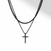 2Pcs Stainless Steel Cross Pendant Necklace For Men Titanium Steel Twisted Rope Box Chain Choker Women Punk Fashion Jewelry