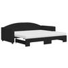 Extendable Daybed with Mattresses Black 90x190 cm Fabric