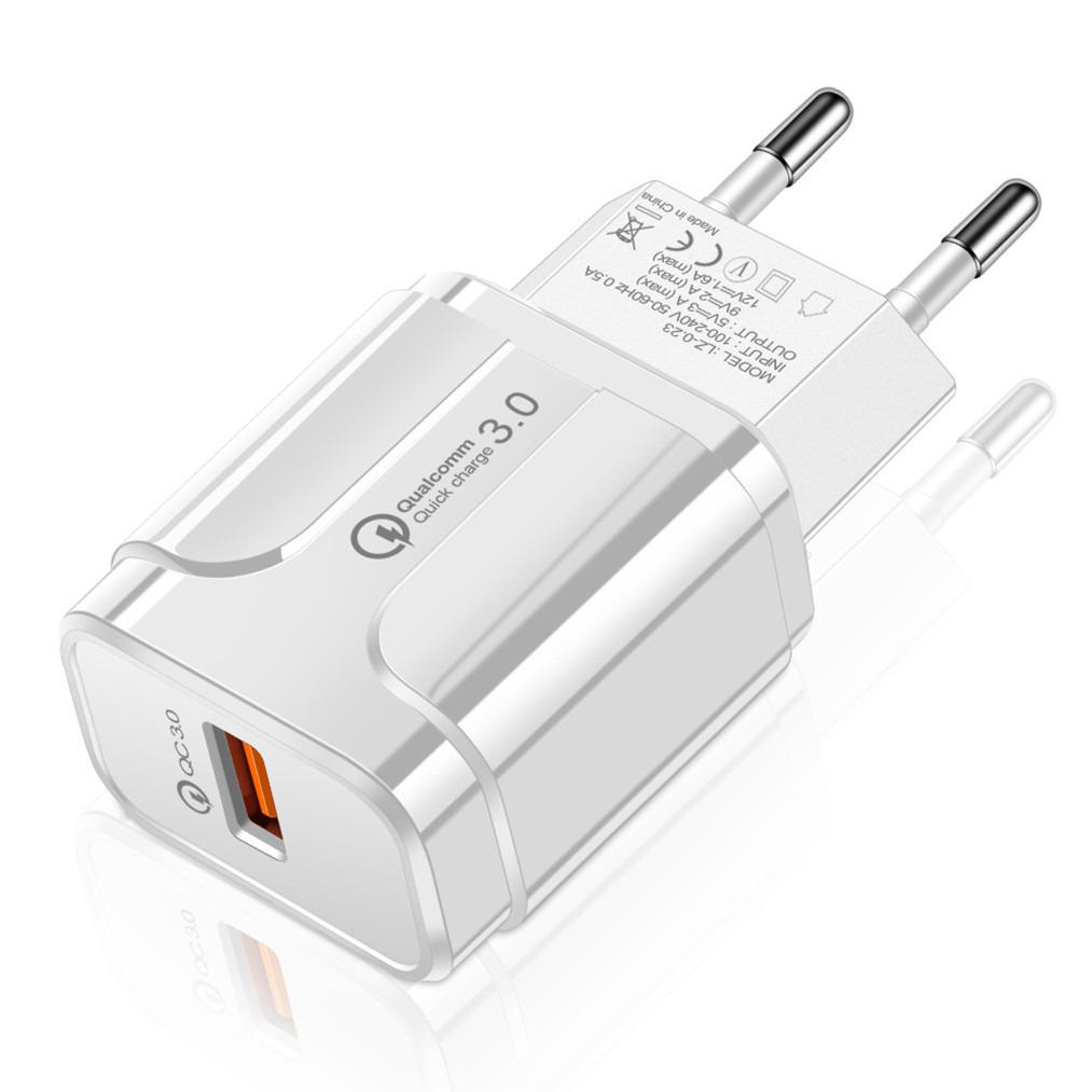 Mobile Phone Travel Charger QC3.0 Single Port Fast USB Charging Adapter