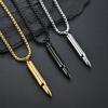 2026 Jewelry Personality, Bullet, Pendant Domineering, Men's Necklace Simple Glossy Pendant